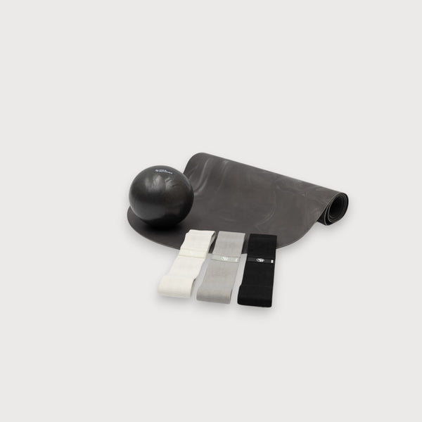 Black Mat Pilates Equipment Bundle with Ball and Bands - Product Layout | Your Reformer