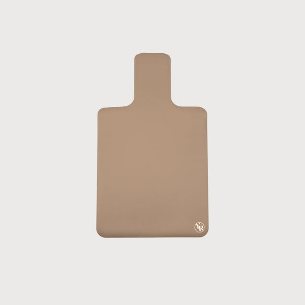 Mocha Brown Microfibre Reformer Mat - Flat Lay | Your Reformer