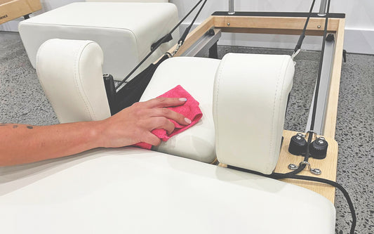 Your Reformer - Maintaining reformer bed upholstery with a damp cloth