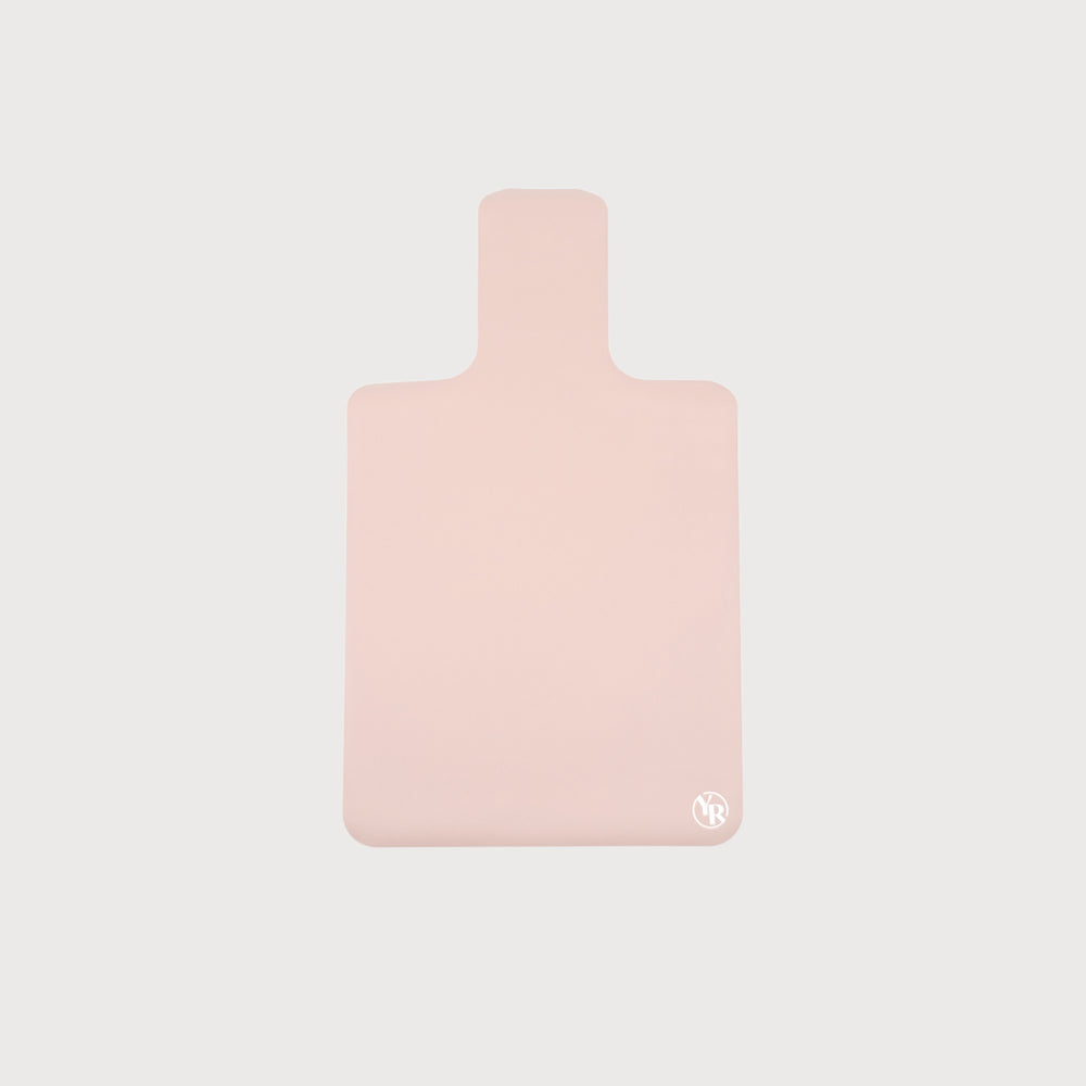 Blush Pink Microfibre Reformer Mat - Flat Lay | Your Reformer