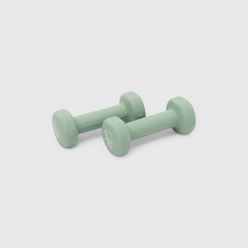 Sage Green Dumbbells Pair - Side Profile | Your Reformer