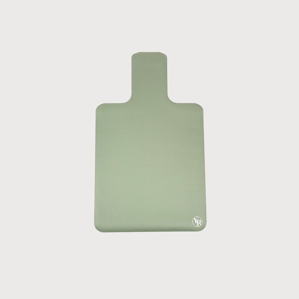 Sage Green Microfibre Reformer Mat - Flat Lay | Your Reformer
