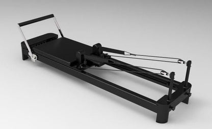 Black YR Envy Reformer with Black Frame - Side View | Your Reformer